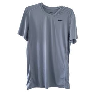 Nike Dri-Fit Short Sleeve Base Layer Crew Top Shirt Medium Gray Men Athletic Run